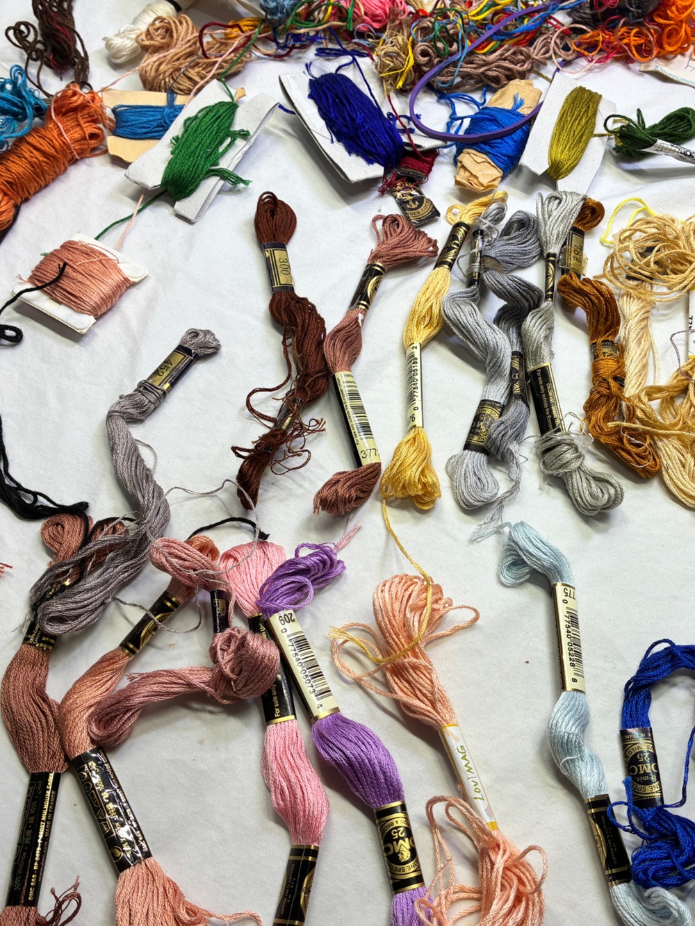 Lot Of 30 Skeins Embroidery Floss Various Brands & Colours